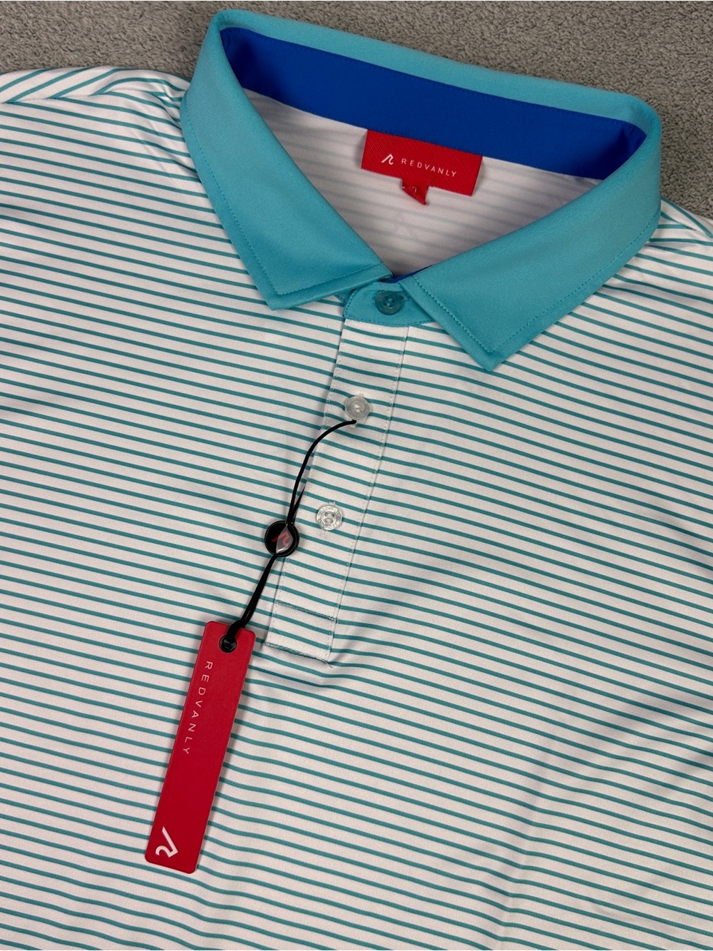 Redvanly Poireir Polo Shirt Mens XL Curacao Striped Golf Stretch Lightweight NEW